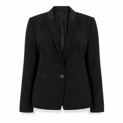 Mango Basics Women's Black Blazer UK 16 Single-Breasted Jacket