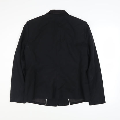 Mango Basics Women's Black Blazer UK 16 Single-Breasted Jacket