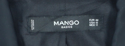 Mango Basics Women's Black Blazer UK 16 Single-Breasted Jacket