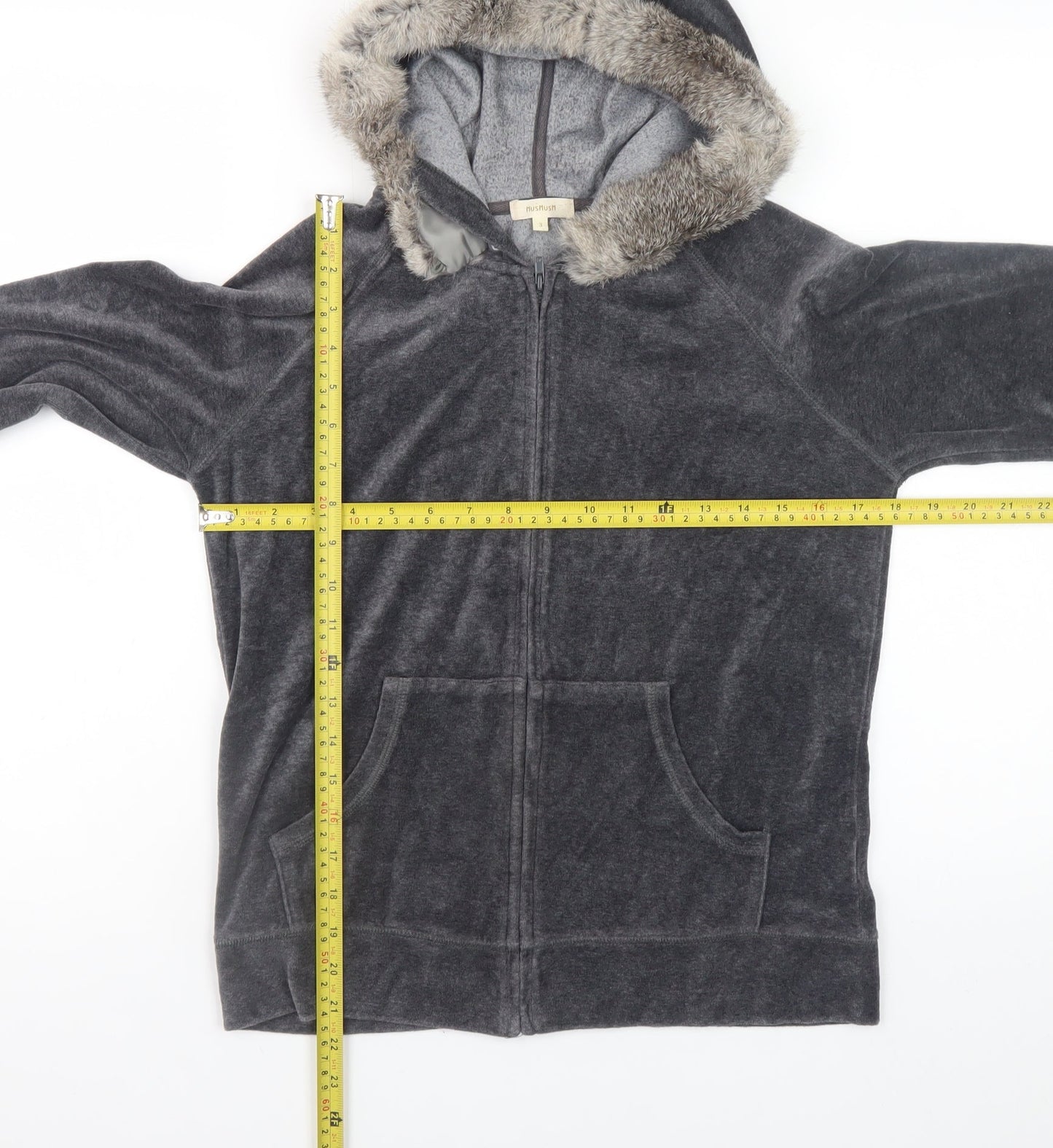 Womens UK Size 10 HushHush Grey Full Zip Hoodie