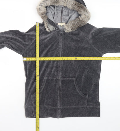 Womens UK Size 10 HushHush Grey Full Zip Hoodie