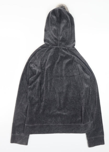 Womens UK Size 10 HushHush Grey Full Zip Hoodie
