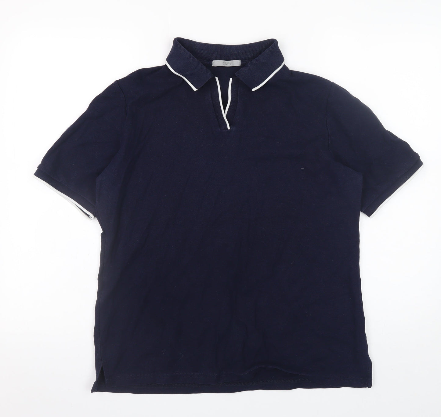 Mens UK Size 14 Marks and Spencer 100% Cotton Polo Shirt
