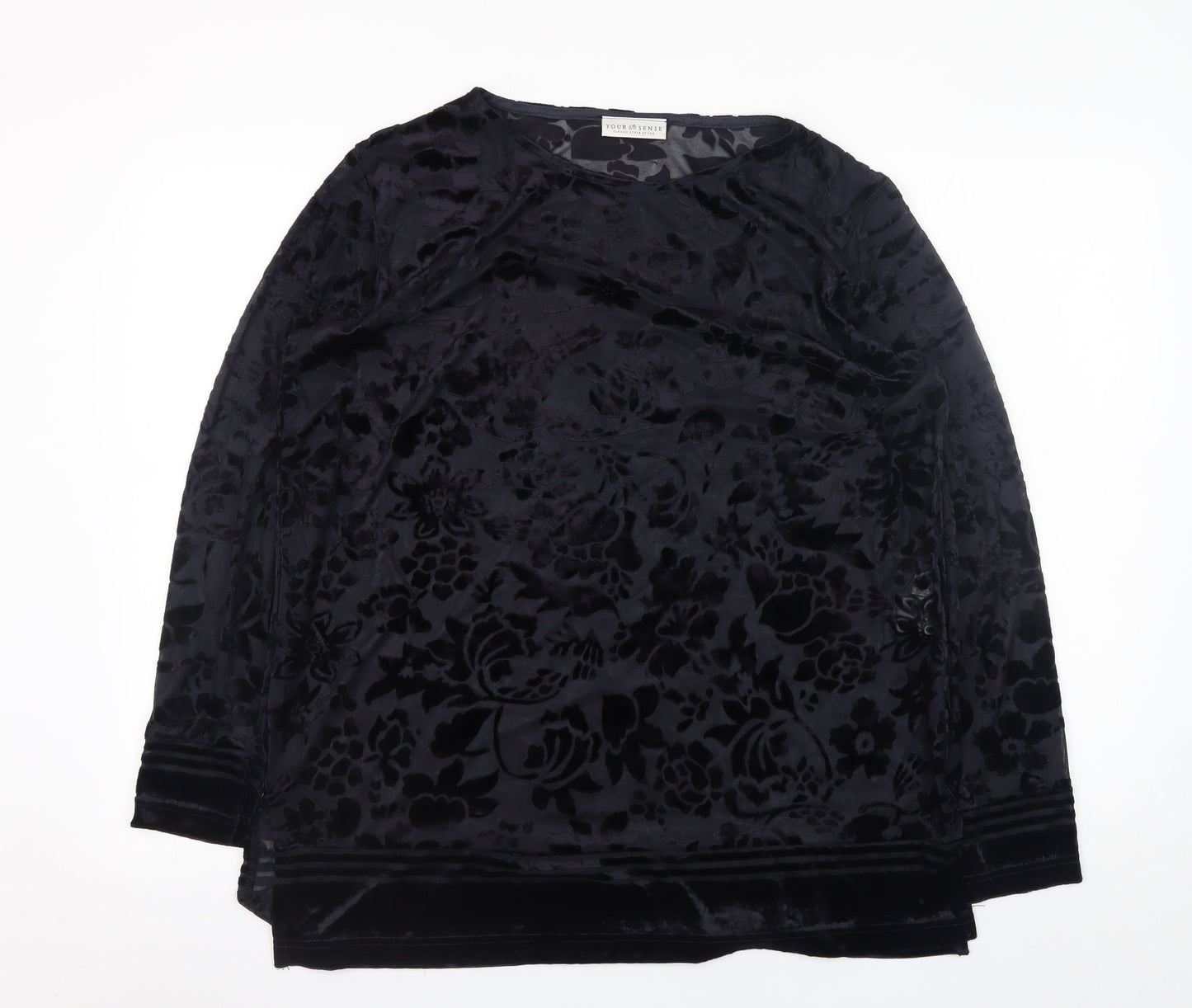 Womens UK Size L Your 6th Sense Black Tunic Blouse