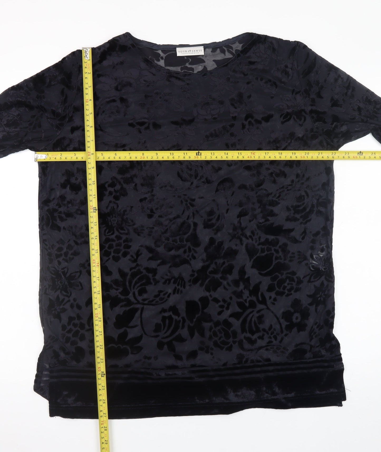 Womens UK Size L Your 6th Sense Black Tunic Blouse