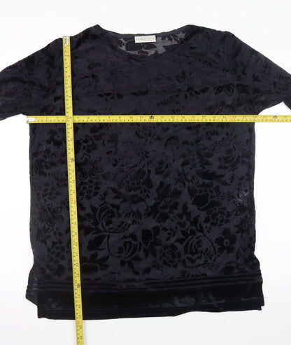 Womens UK Size L Your 6th Sense Black Tunic Blouse
