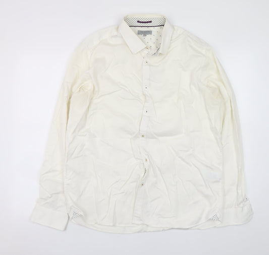 Mens UK Collar Size XL Ted Baker Smart White  Dress Shirt