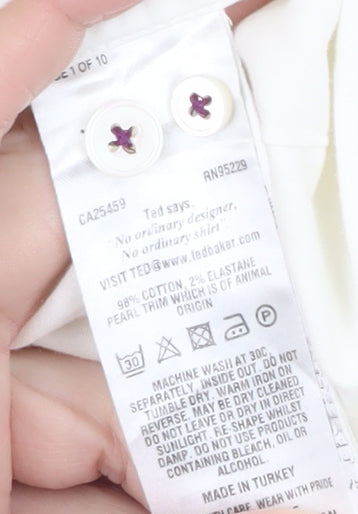 Mens UK Collar Size XL Ted Baker Smart White  Dress Shirt