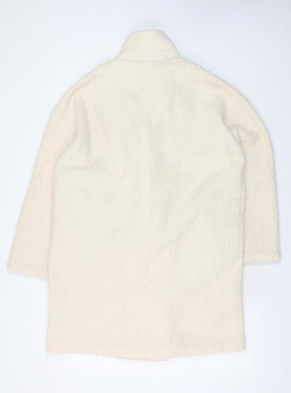 Womens UK Size 8 F&F Ivory Overcoat