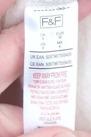 Womens UK Size 8 F&F Ivory Overcoat