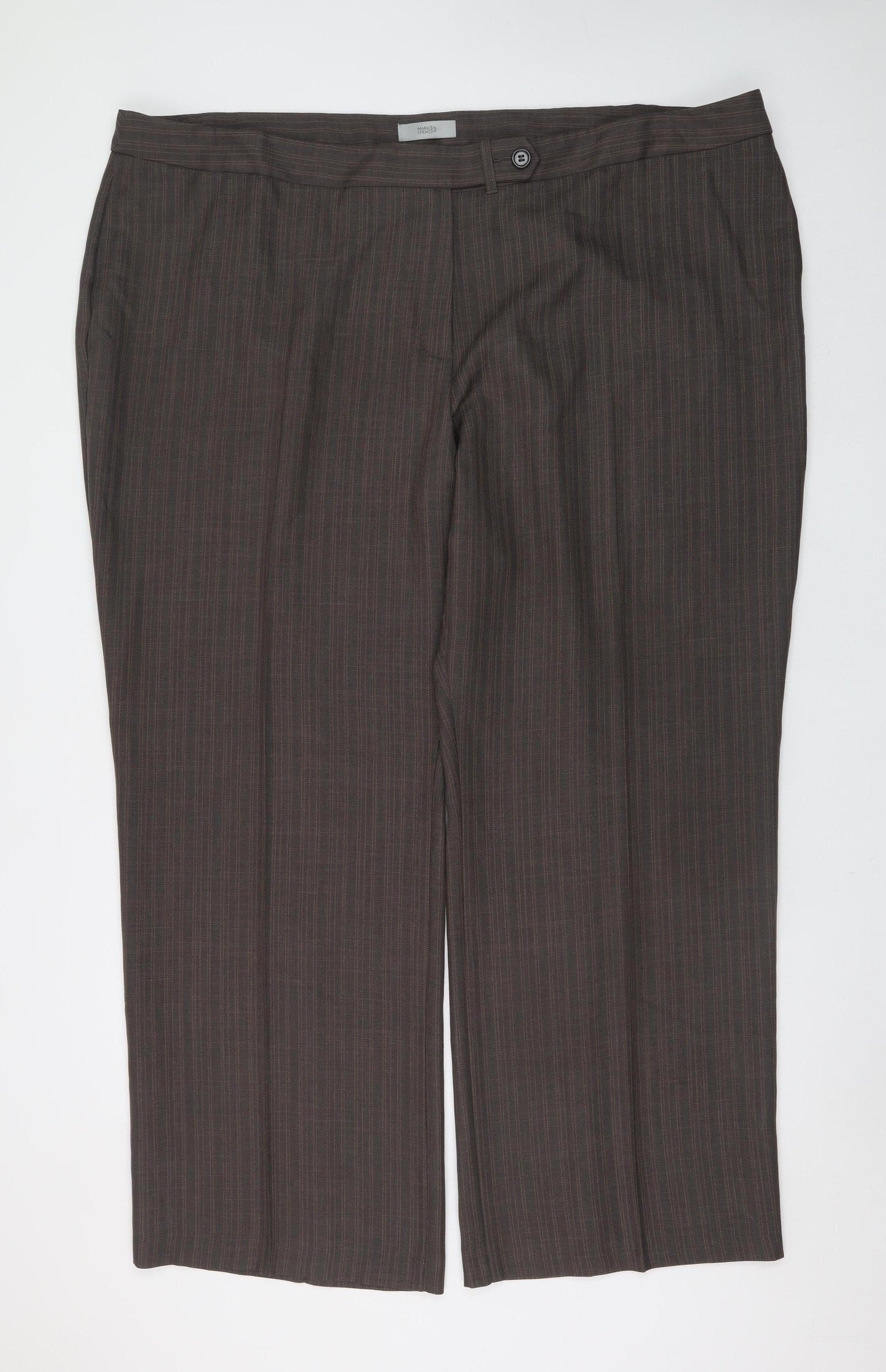 Womens UK Size 28 Marks and Spencer Regular Fit Dress Pants Brown Trousers