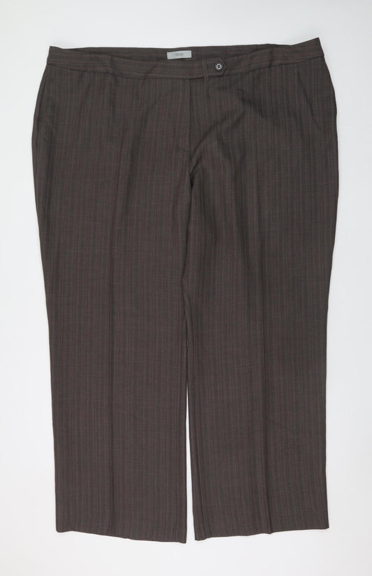 Womens UK Size 28 Marks and Spencer Regular Fit Dress Pants Brown Trousers