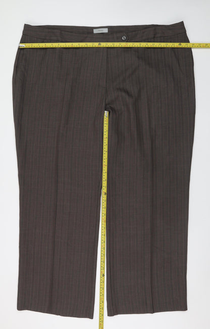 Womens UK Size 28 Marks and Spencer Regular Fit Dress Pants Brown Trousers
