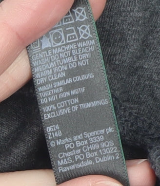 Womens UK Size M Marks and Spencer Grey Basic T-Shirt