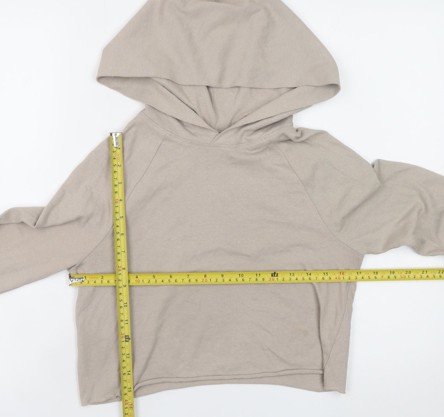 Womens UK Size XS H&M Beige Pullover Hoodie