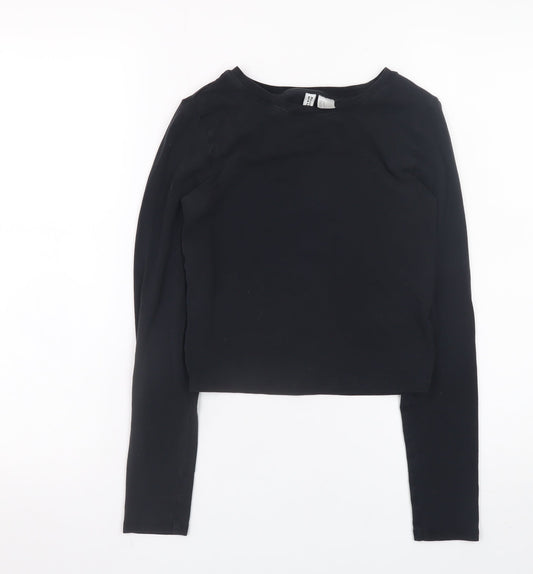 Womens UK Size 8 H&M Black Basic T-Shirt