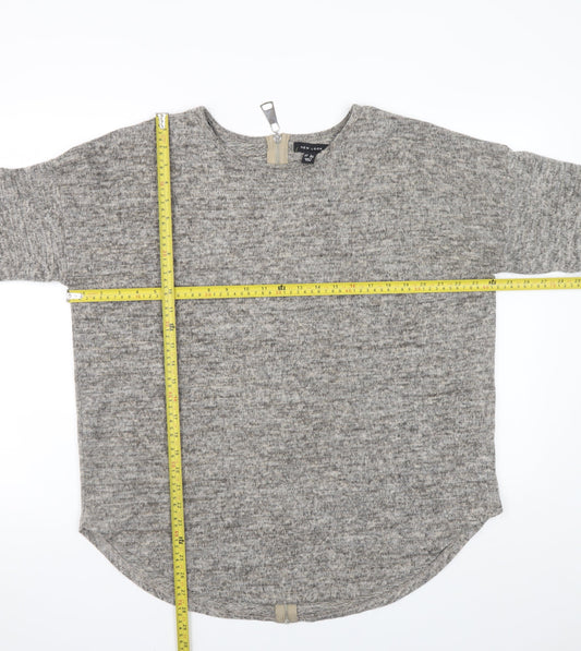 Womens UK Size L New Look Grey Pullover Sweatshirt