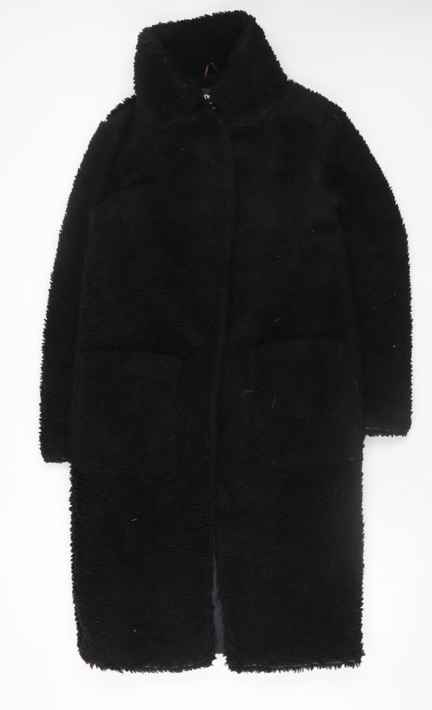 Womens UK Size 8 De la Crème Black Overcoat