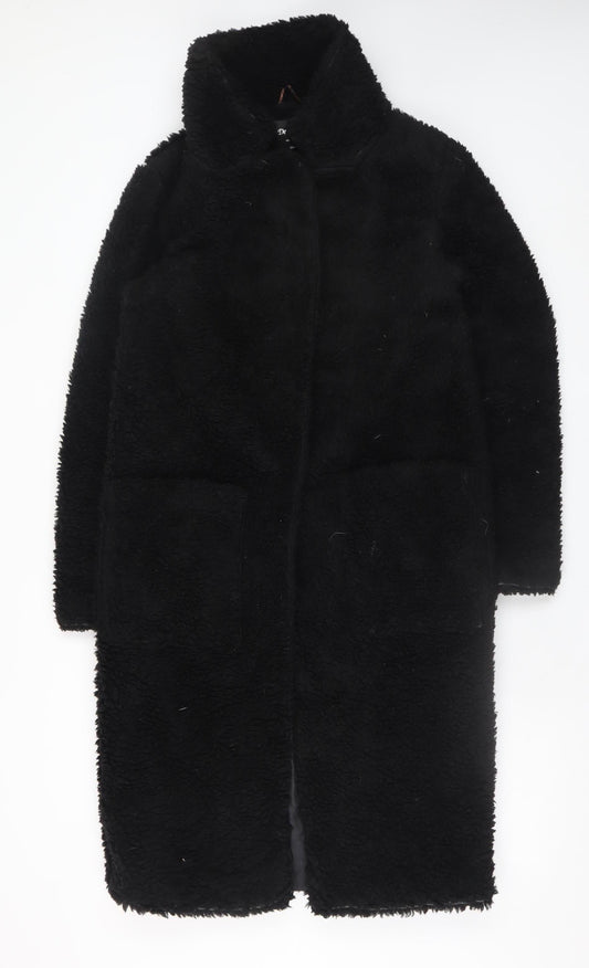 Womens UK Size 8 De la Crème Black Overcoat