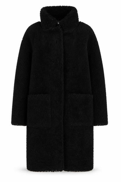 Womens UK Size 8 De la Crème Black Overcoat