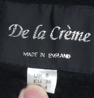 Womens UK Size 8 De la Crème Black Overcoat