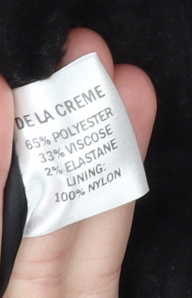 Womens UK Size 8 De la Crème Black Overcoat