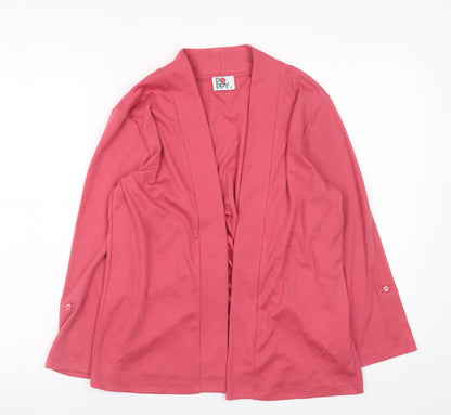 Womens UK Size 14 Poppy Pink Cardigan Jumper