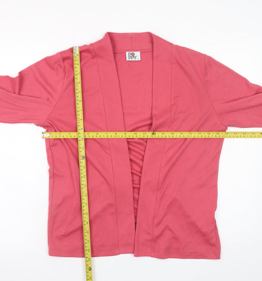 Womens UK Size 14 Poppy Pink Cardigan Jumper