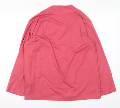 Womens UK Size 14 Poppy Pink Cardigan Jumper