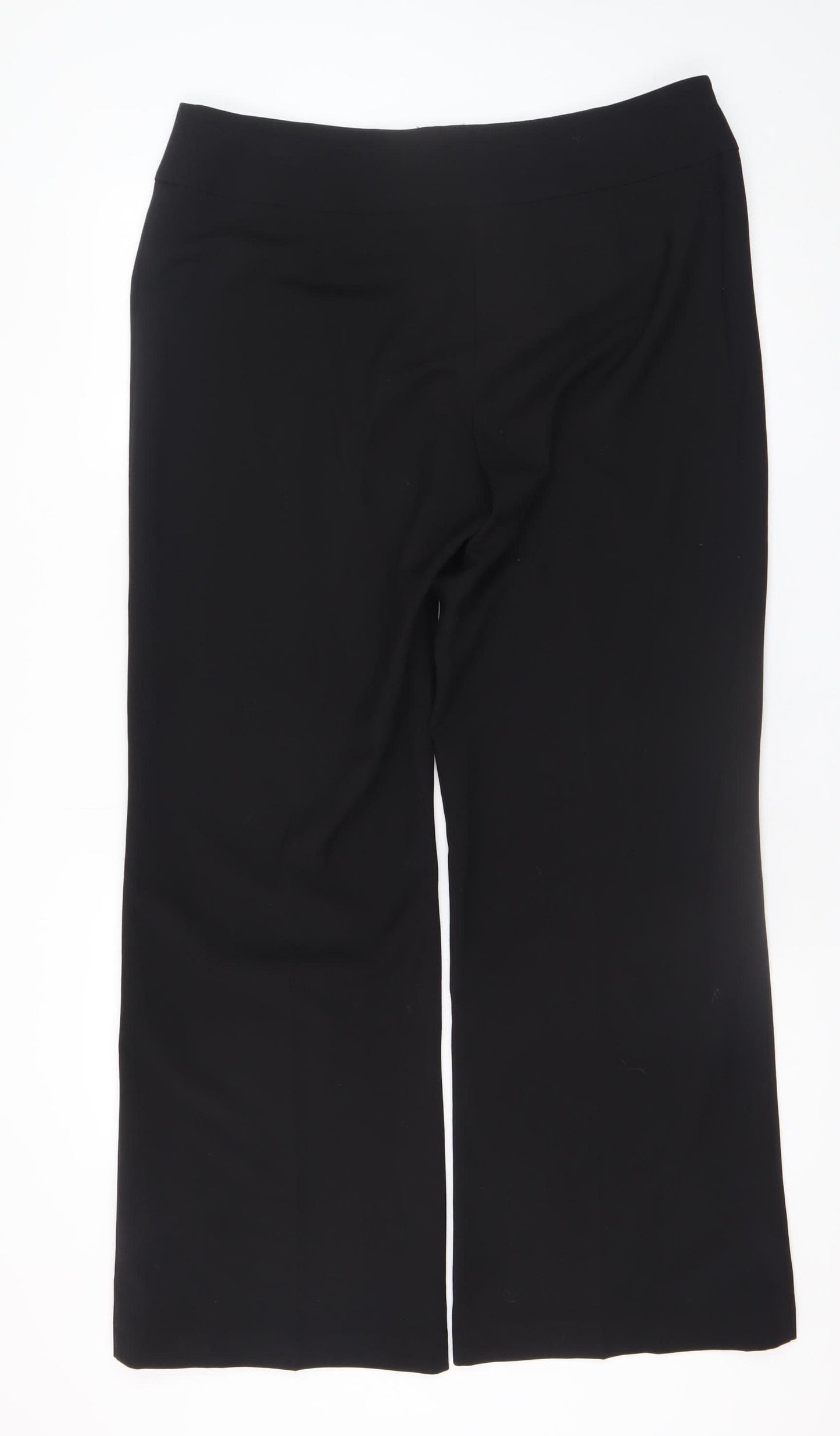 Womens UK Size 16 BHS Regular Fit Dress Pants Black Trousers