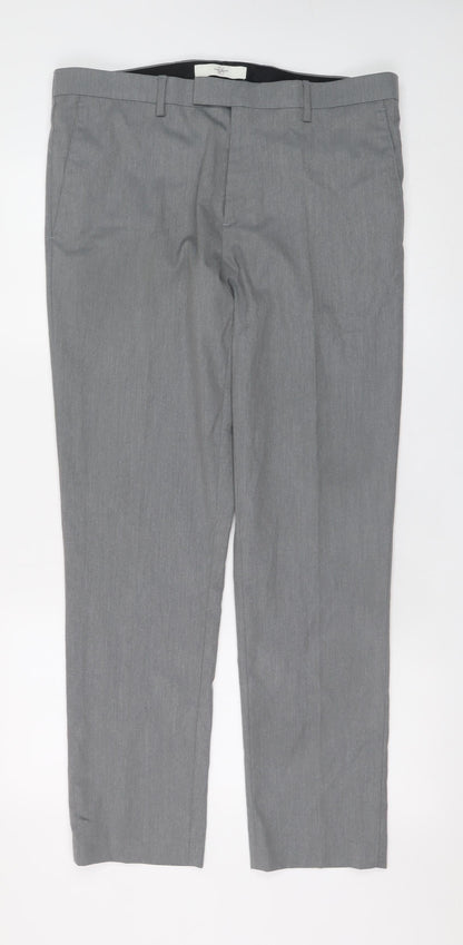 Mens UK Size 34R River Island Slim Fit Dress Pants Grey Trousers