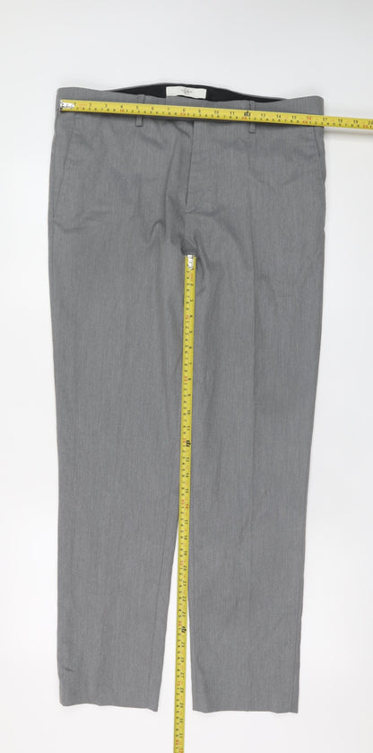 Mens UK Size 34R River Island Slim Fit Dress Pants Grey Trousers