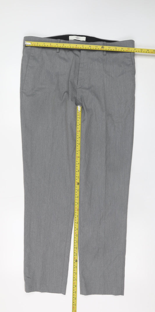 Mens UK Size 34R River Island Slim Fit Dress Pants Grey Trousers
