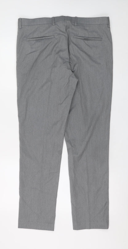 Mens UK Size 34R River Island Slim Fit Dress Pants Grey Trousers