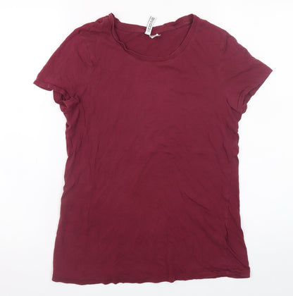 Womens UK Size M H&M Red Basic T-Shirt
