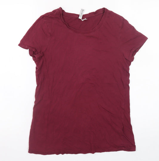 Womens UK Size M H&M Red Basic T-Shirt
