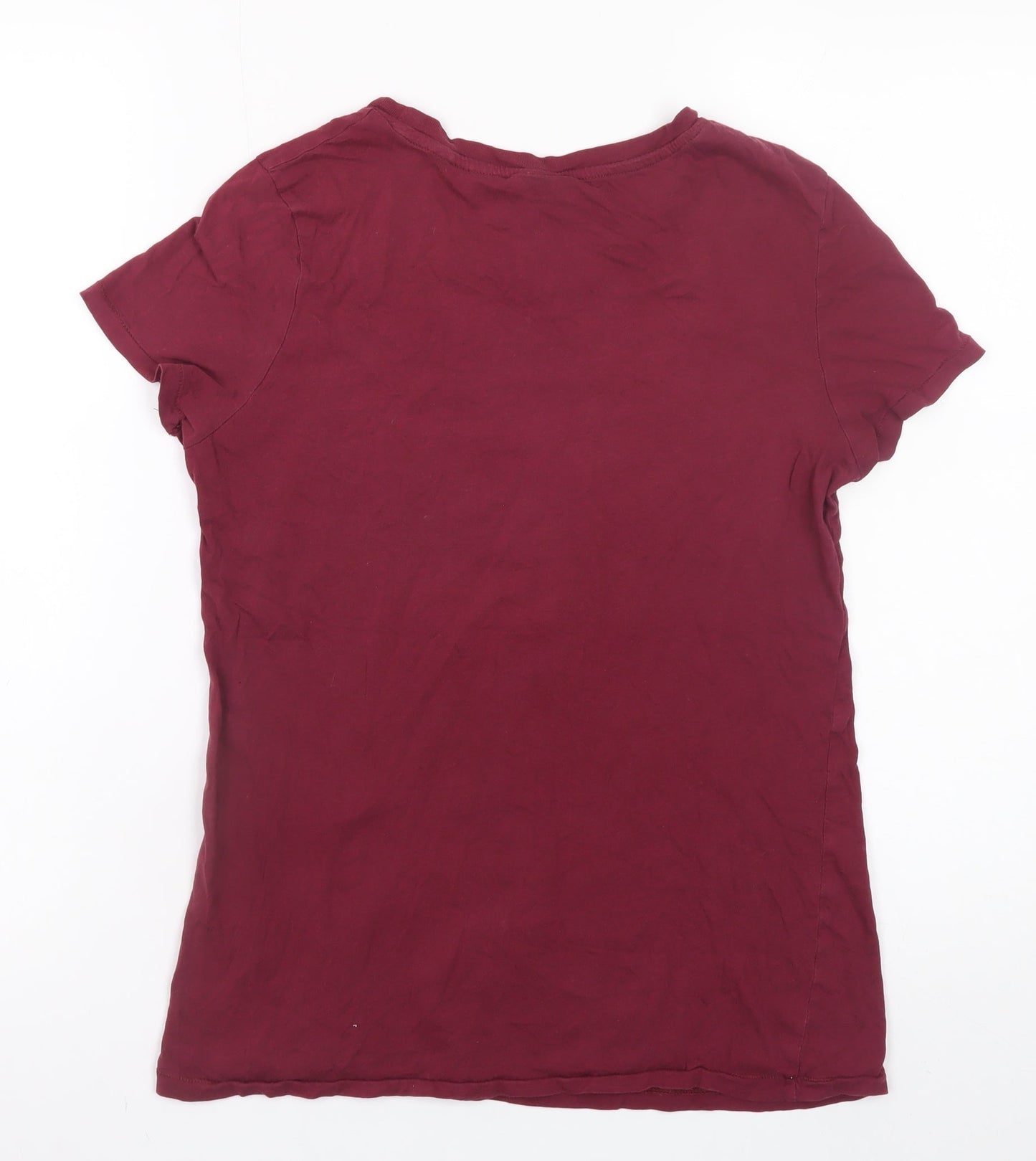 Womens UK Size M H&M Red Basic T-Shirt