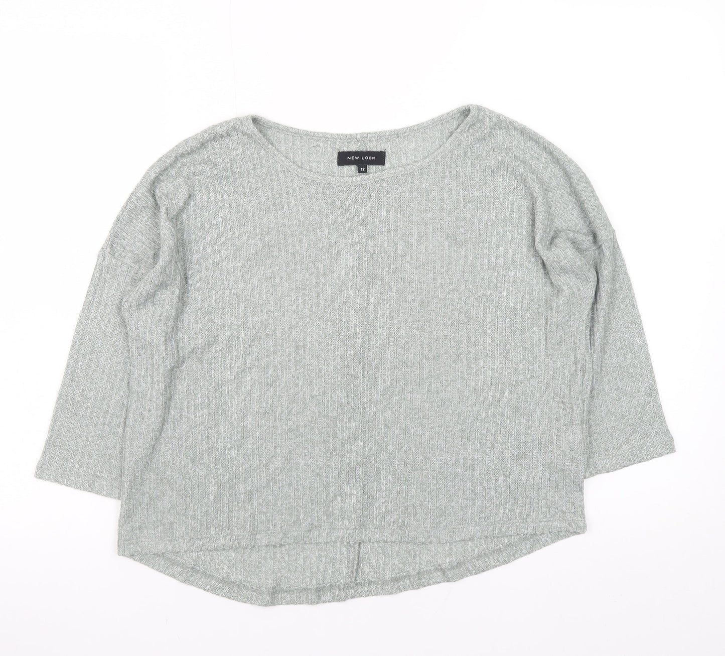 Womens UK Size 12 New Look Grey Basic T-Shirt