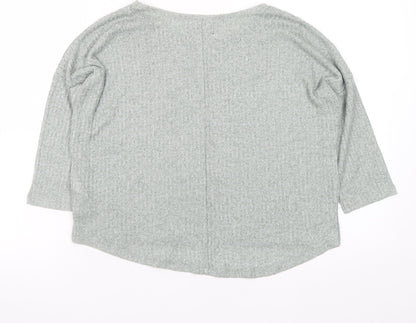 Womens UK Size 12 New Look Grey Basic T-Shirt
