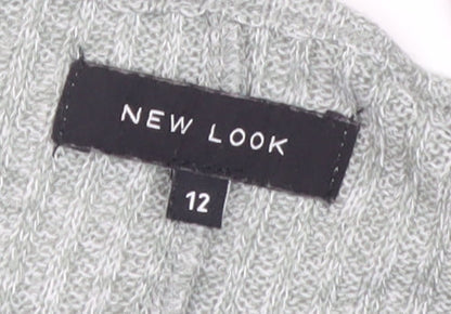 Womens UK Size 12 New Look Grey Basic T-Shirt