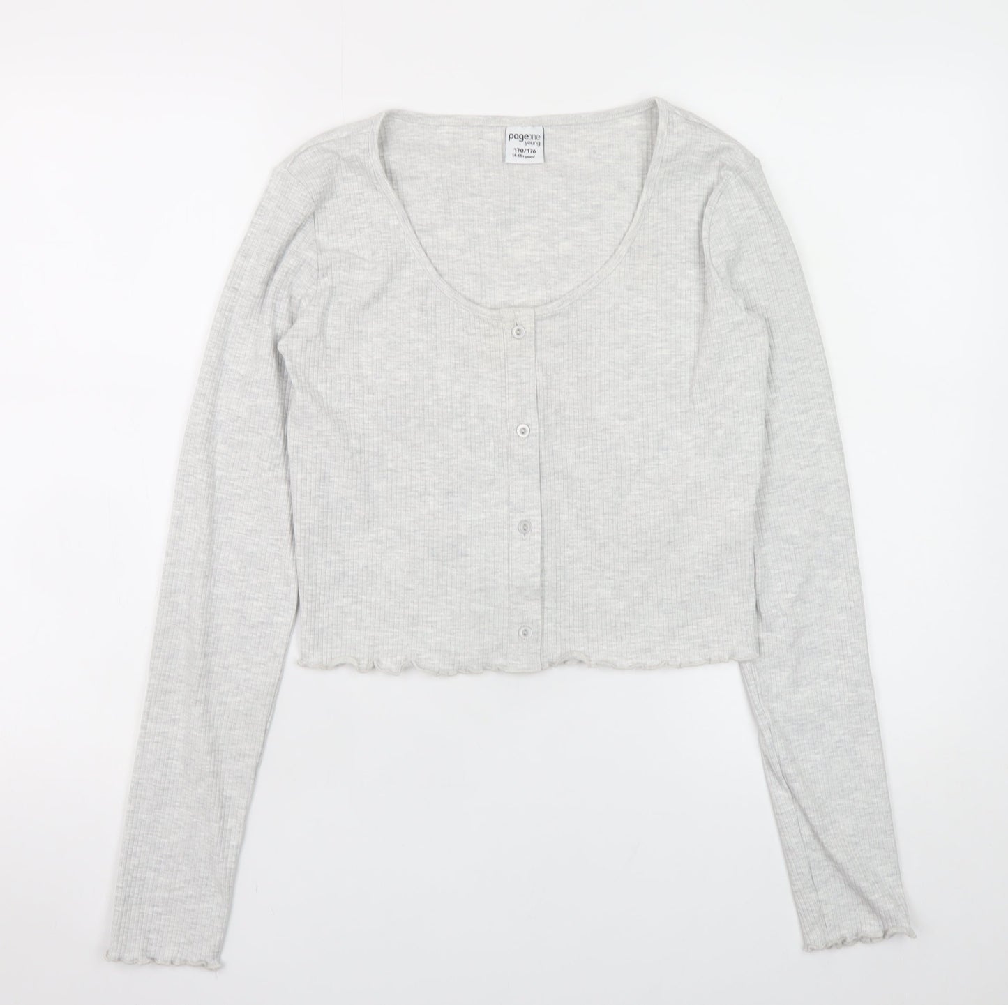 Girls UK Size 14-15 Years Page One Young Grey Cardigan Jumper