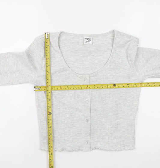 Girls UK Size 14-15 Years Page One Young Grey Cardigan Jumper