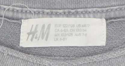 H&M Boys Grey Monster Truck Long Sleeve Sweatshirt 6-8 Years Zip Detail