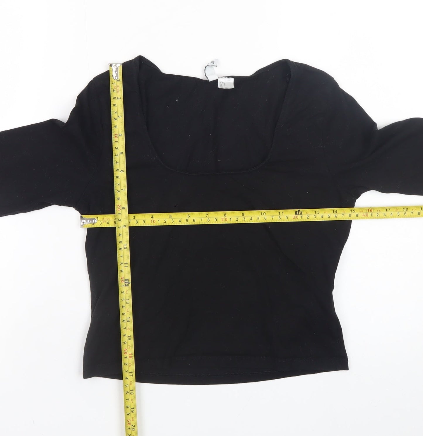 Womens UK Size 12 H&M Black Basic T-Shirt