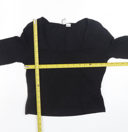 Womens UK Size 12 H&M Black Basic T-Shirt
