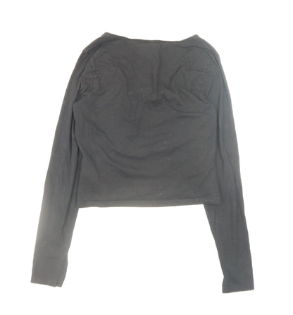 Womens UK Size 12 H&M Black Basic T-Shirt