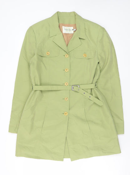 Womens UK Size 12 Part Two Green Trench Coat