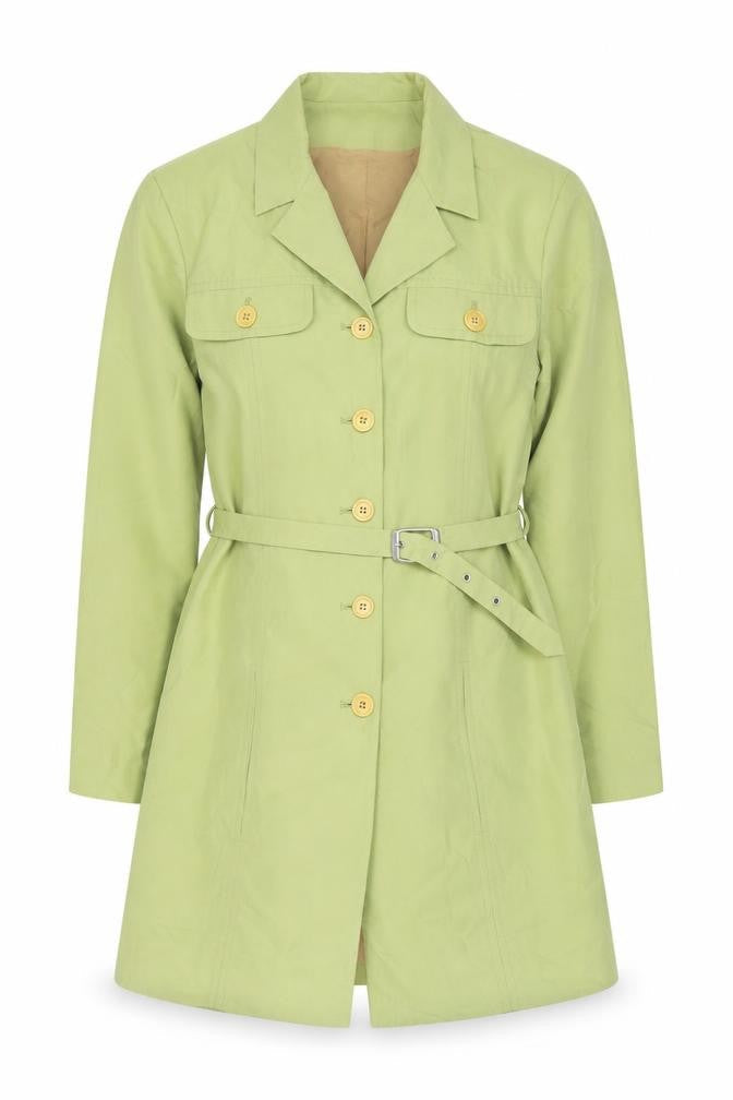Womens UK Size 12 Part Two Green Trench Coat