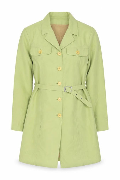 Womens UK Size 12 Part Two Green Trench Coat