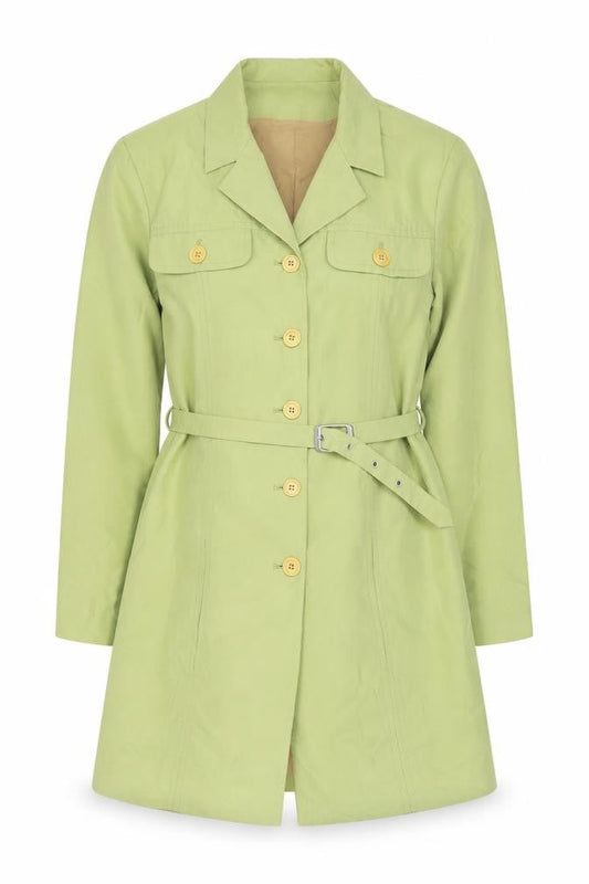 Womens UK Size 12 Part Two Green Trench Coat